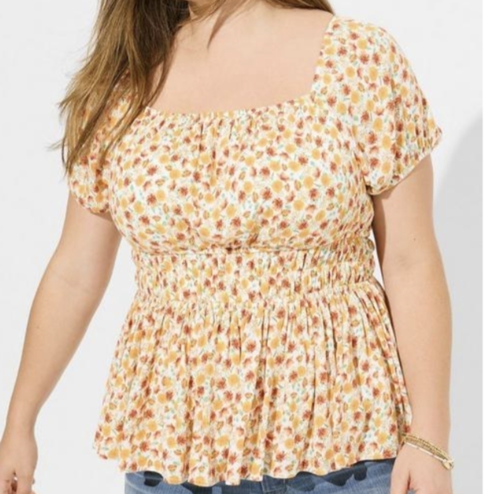Washable Crinkle Gauze Cris Cross Back Top